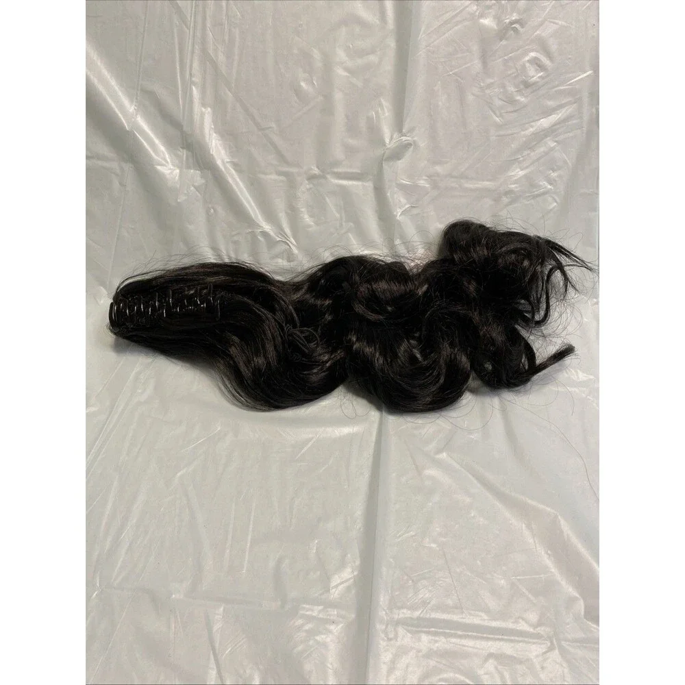Black Pony Tail Extension Hair Extensions Clip In Synthetic New In Package